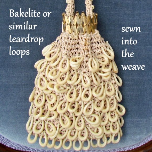 ROARING 20s BAG, 1920s ANTIQUE FLAPPER PURSE, UNIQUE OPENING, EXCELLENT VINTAGE - Picture 6 of 8